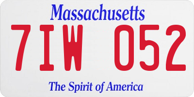 MA license plate 7IW052