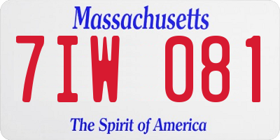 MA license plate 7IW081