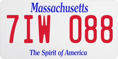 MA license plate 7IW088