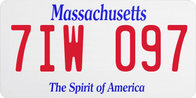 MA license plate 7IW097