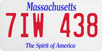 MA license plate 7IW438