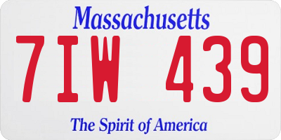 MA license plate 7IW439