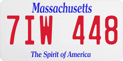 MA license plate 7IW448