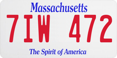 MA license plate 7IW472