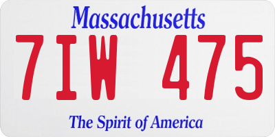 MA license plate 7IW475
