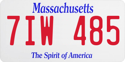 MA license plate 7IW485