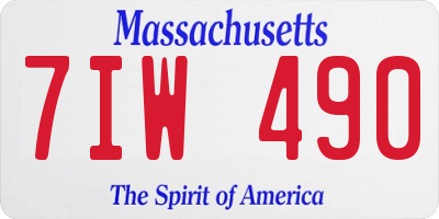 MA license plate 7IW490