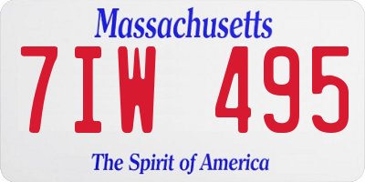 MA license plate 7IW495
