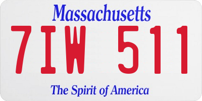 MA license plate 7IW511
