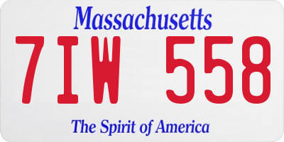 MA license plate 7IW558