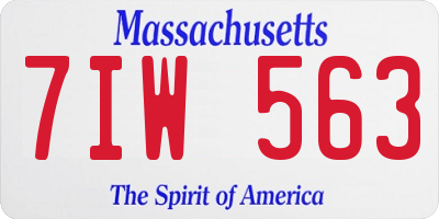 MA license plate 7IW563