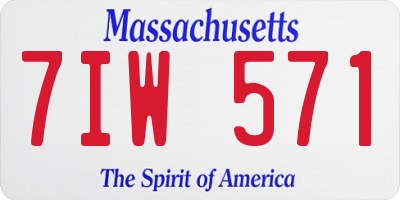 MA license plate 7IW571