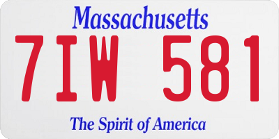 MA license plate 7IW581