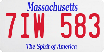 MA license plate 7IW583