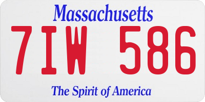 MA license plate 7IW586