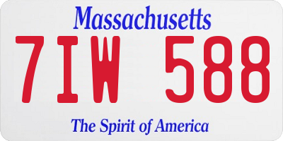 MA license plate 7IW588