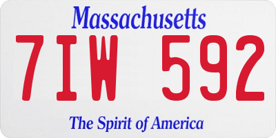 MA license plate 7IW592