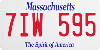 MA license plate 7IW595