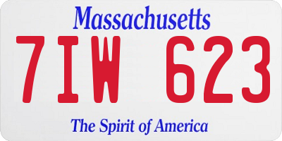 MA license plate 7IW623