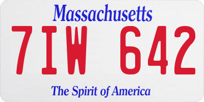 MA license plate 7IW642