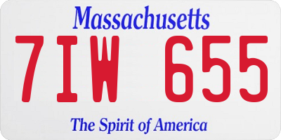 MA license plate 7IW655