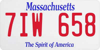 MA license plate 7IW658