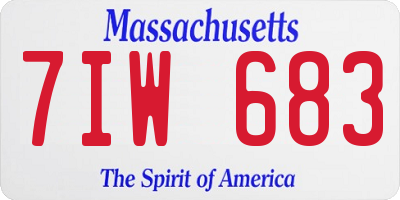MA license plate 7IW683