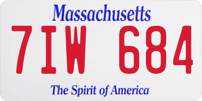 MA license plate 7IW684