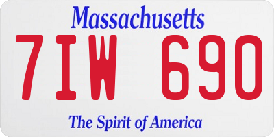 MA license plate 7IW690