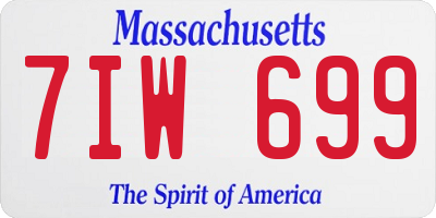 MA license plate 7IW699