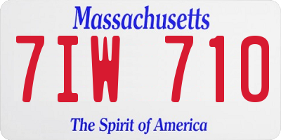 MA license plate 7IW710