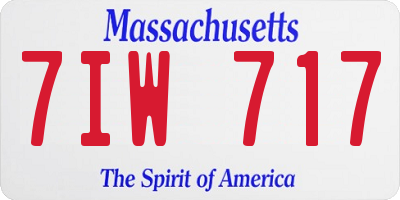 MA license plate 7IW717
