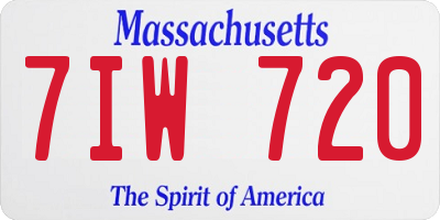 MA license plate 7IW720