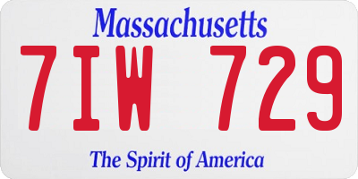 MA license plate 7IW729