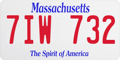 MA license plate 7IW732