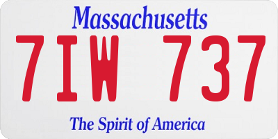 MA license plate 7IW737