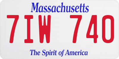 MA license plate 7IW740