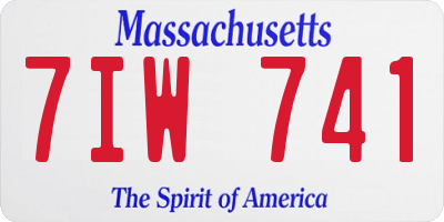 MA license plate 7IW741