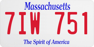 MA license plate 7IW751