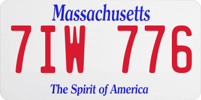 MA license plate 7IW776