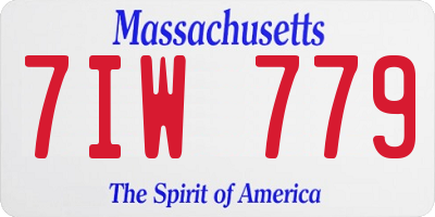 MA license plate 7IW779