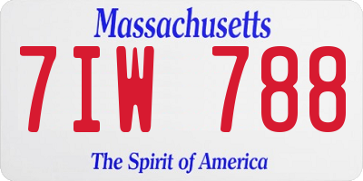 MA license plate 7IW788