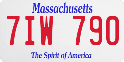 MA license plate 7IW790