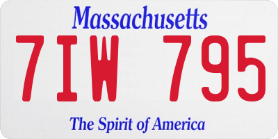MA license plate 7IW795