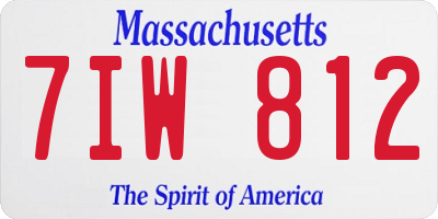 MA license plate 7IW812