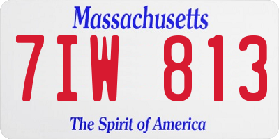 MA license plate 7IW813