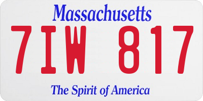 MA license plate 7IW817