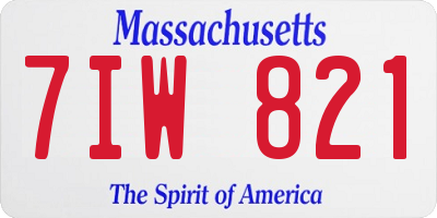 MA license plate 7IW821