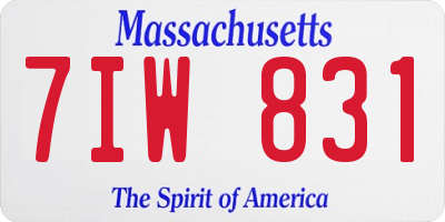 MA license plate 7IW831