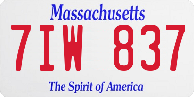 MA license plate 7IW837